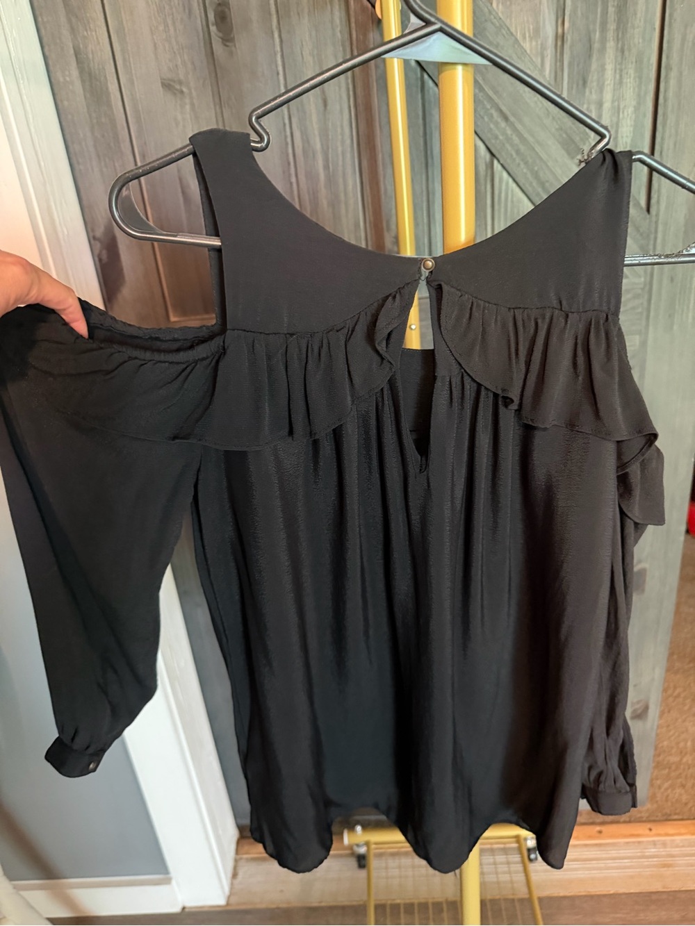 Maeve Black Cold-Shoulder Ruffle Tunic - Picture 5 of 12